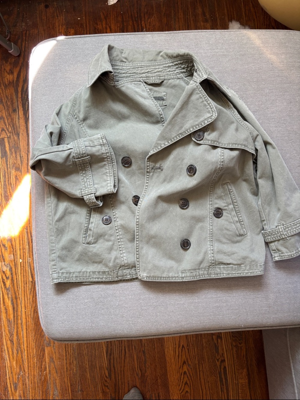 Women's Olive Green Double-Breasted Jacket